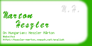 marton heszler business card