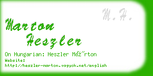 marton heszler business card